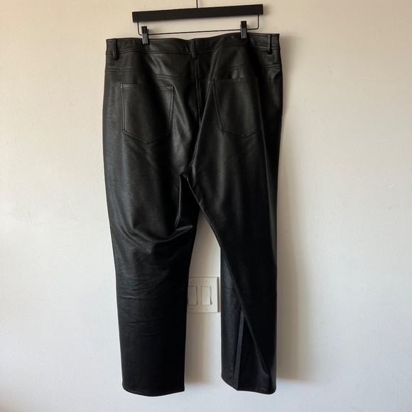 Miaou Black Straight Leg Faux-Leather Pants size 3X - Picture 8 of 9